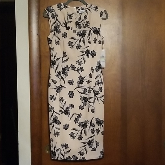 calvin klein floral sleeveless dress